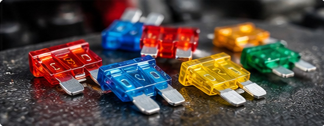 Photograph of an automotive fuse and relay panel